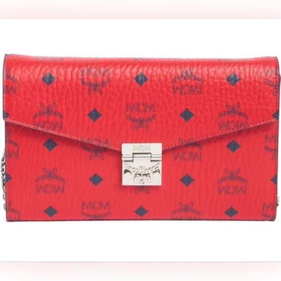 MCM Handbags - MCM Tracy Visetos Wallet On A Chain.